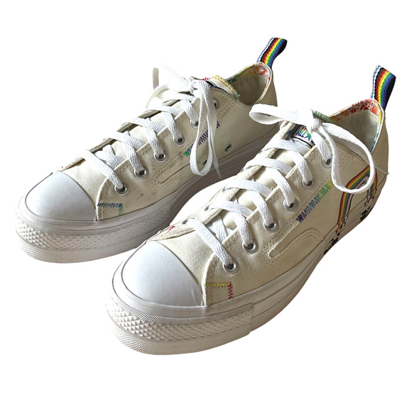 CONVERSE CTAS Lift OX Women's Size 11/EU 42.5 Rainbow Platform Sneakers A02264C - Picture 14 of 14